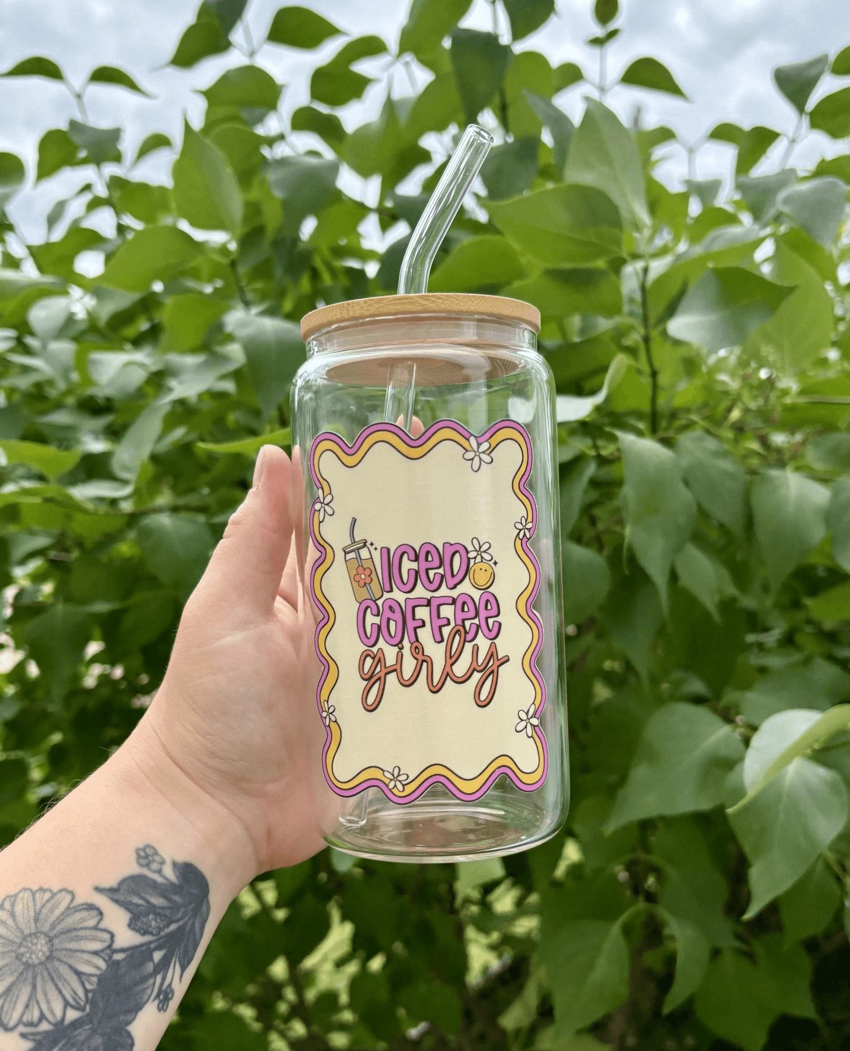 Iced Coffee Girly Glass Cup
