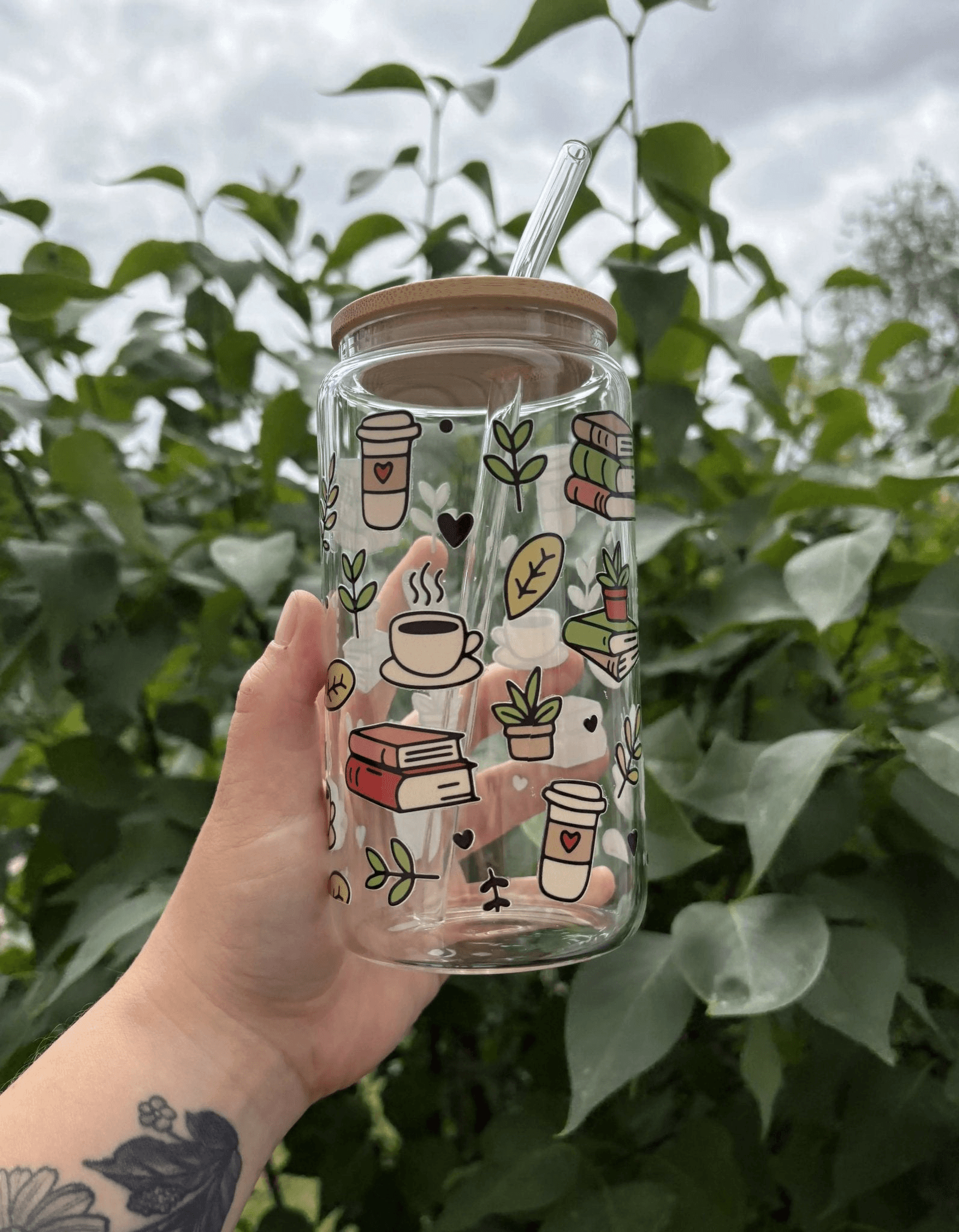 Bookish Glass Cup