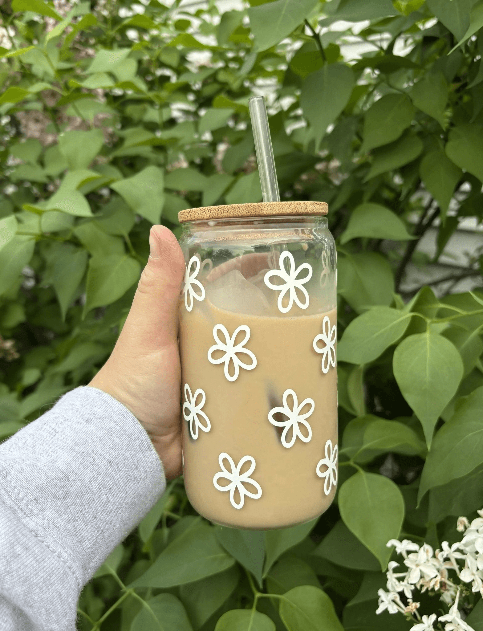 Botanical Flower Glass Mug