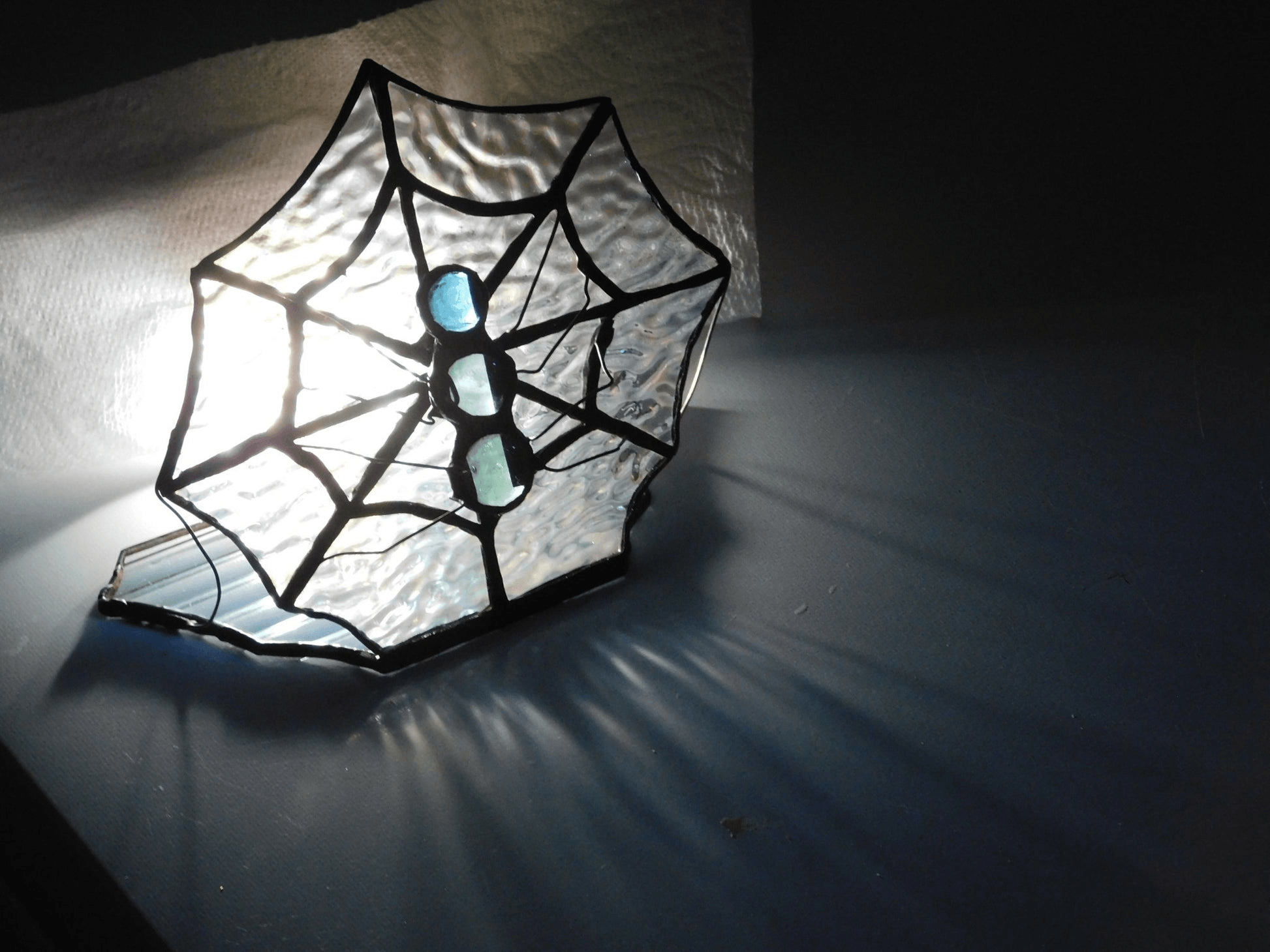 Pure Wash Stained Glass Spider Web Candle Holder