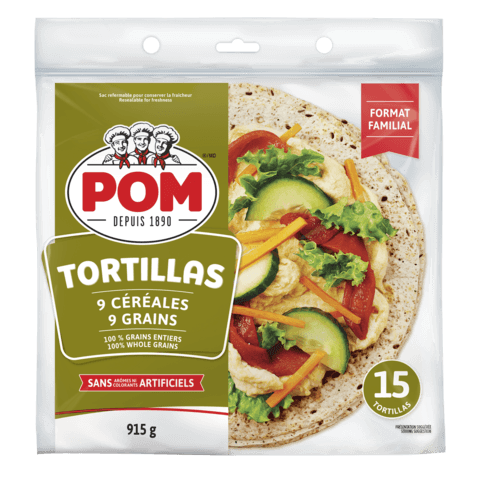 POM 9 Grains Large Tortillas