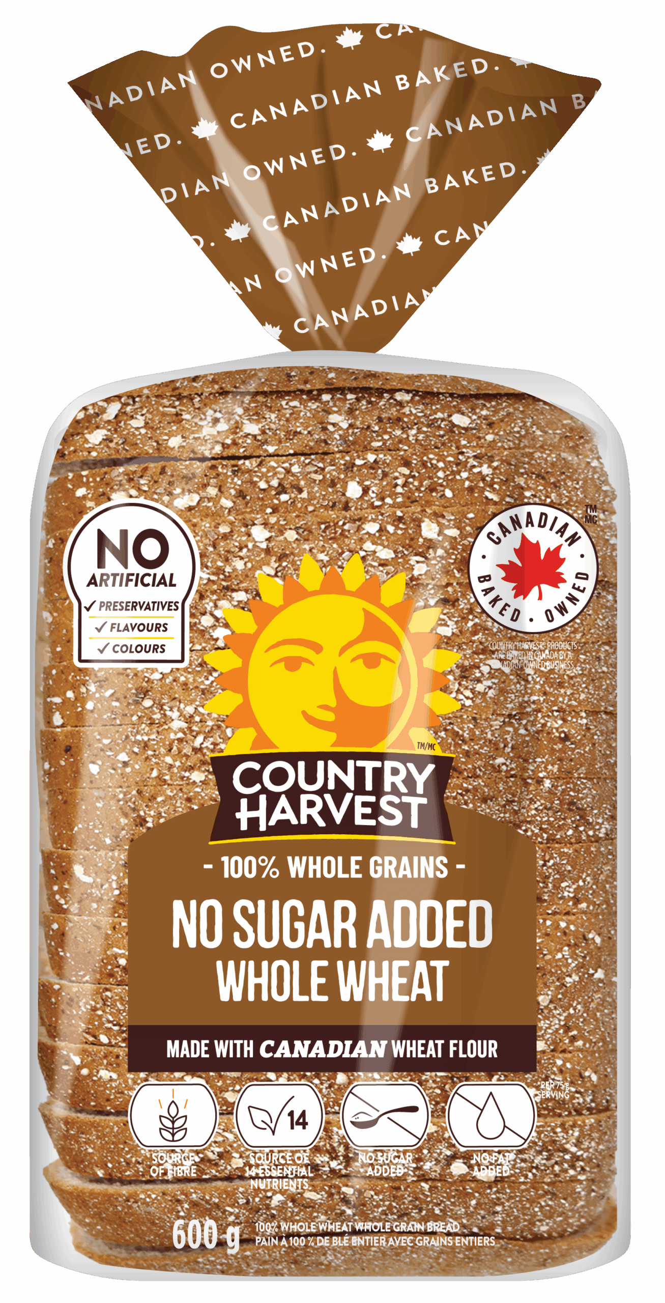 Country Harvest No Sugar Added Whole Wheat Bread