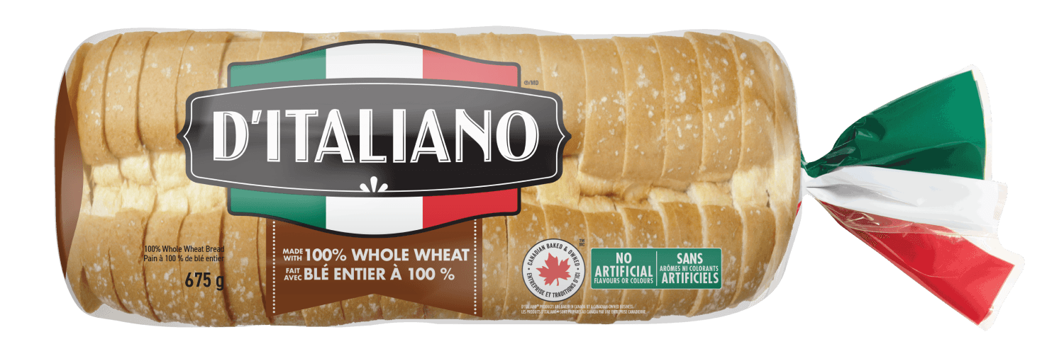 D'Italiano Thick Slice 100% Whole Wheat Bread