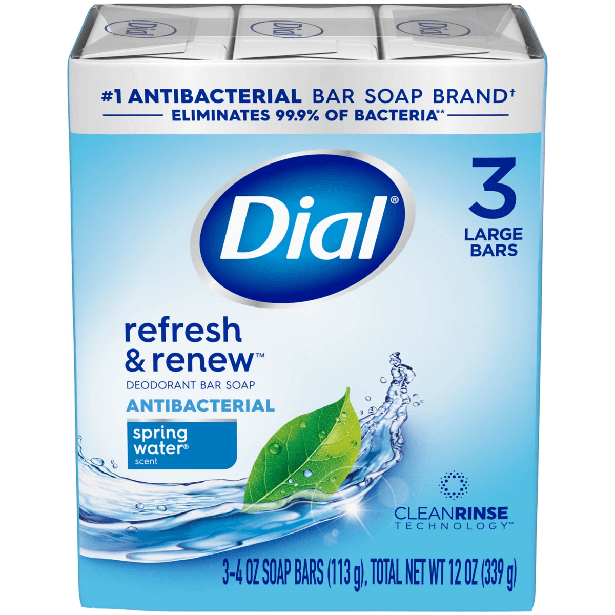 Dial Spring Water Antibacterial Bar Soap