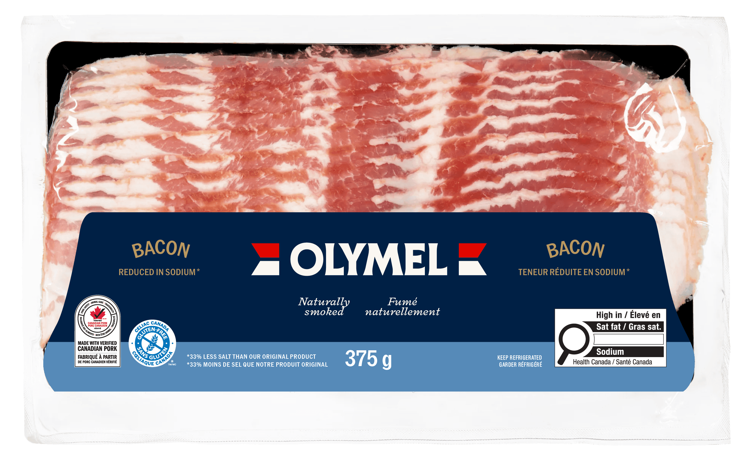 Olymel Smoked Bacon 33% Less Salt