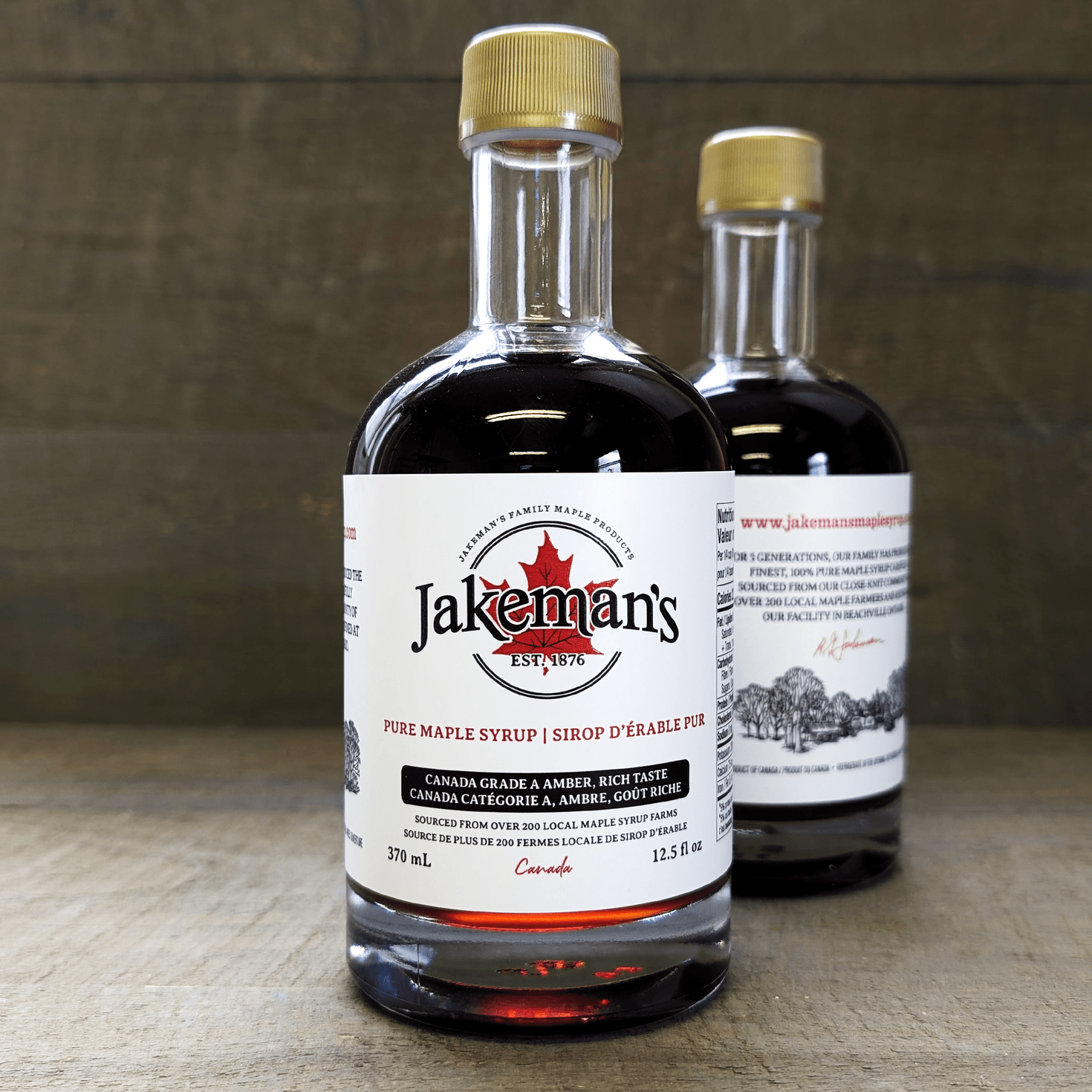 Jakeman's 370 ml Leo Glass Maple Syrup